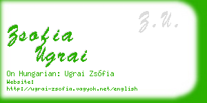 zsofia ugrai business card