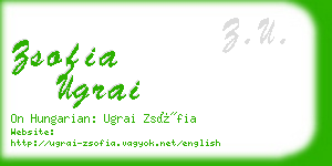 zsofia ugrai business card